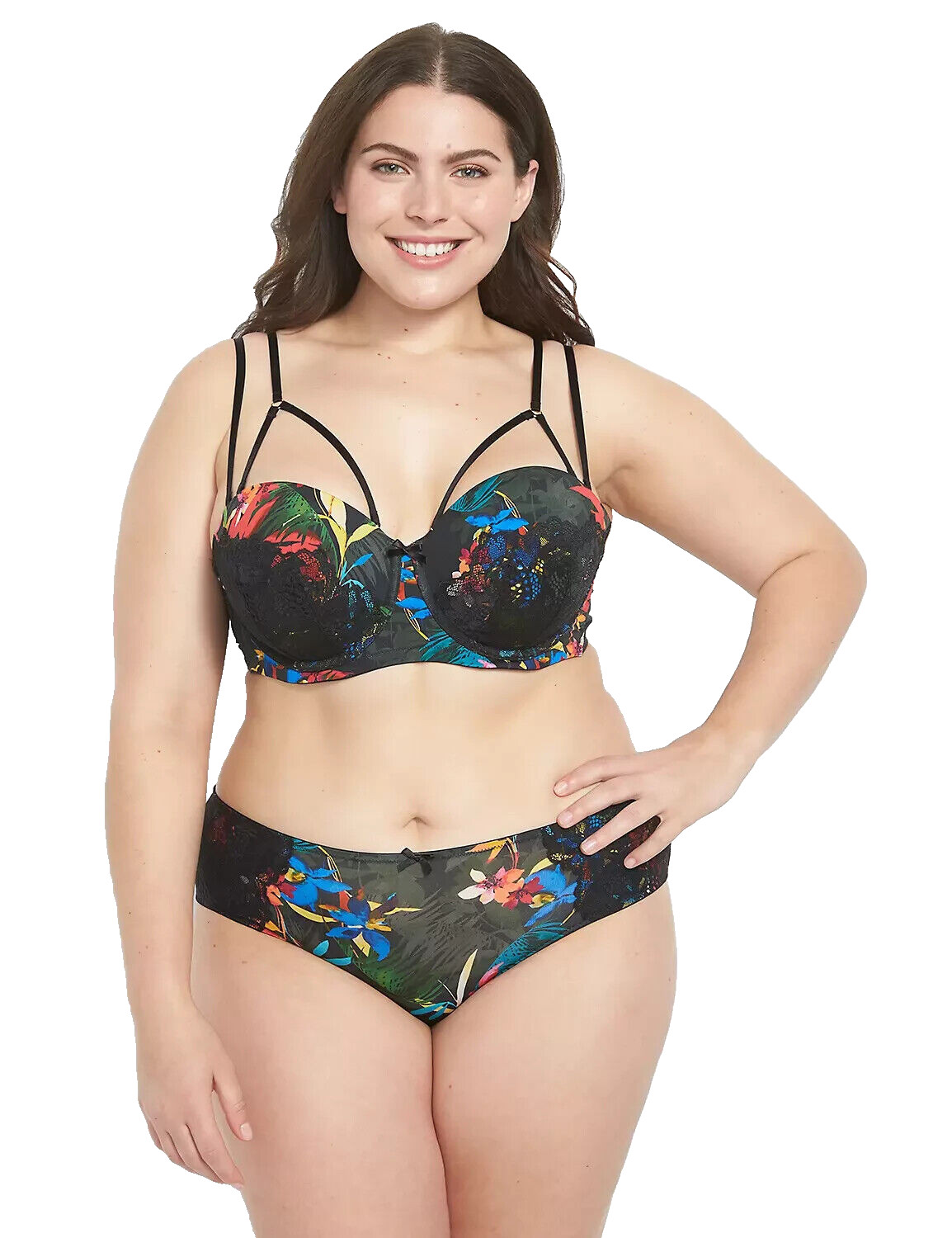 Cacique~New With Tags~Tropical Print Hipster with Hardware~Size 26-28W (3-3X)