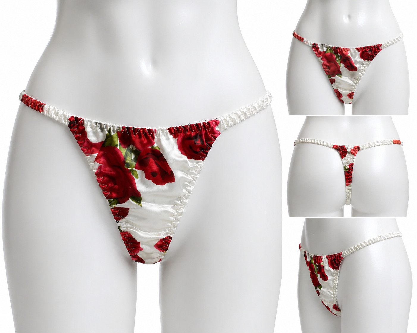 WOMEN UNDERWEAR Bikini panties NEW SATIN NATURAL 100% PURE SILK M