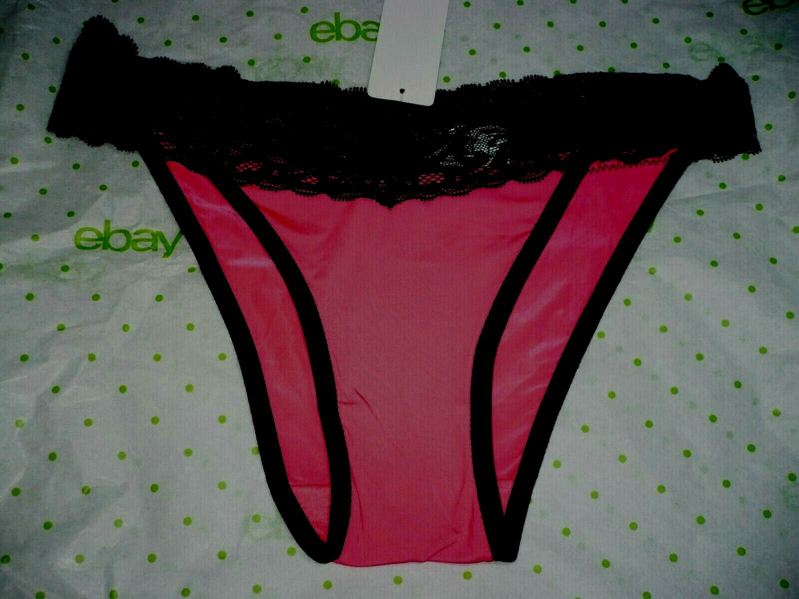 Hers By Herman Microfiber Bikini Panties X-LARGE Bright Pink 1 Pair Lace Waist