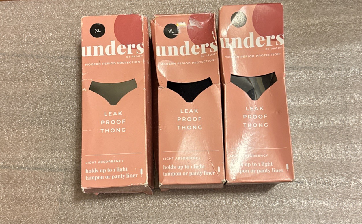 UNDERS XL PROOF Period Underwear Leak Proof Thong Light Absorb