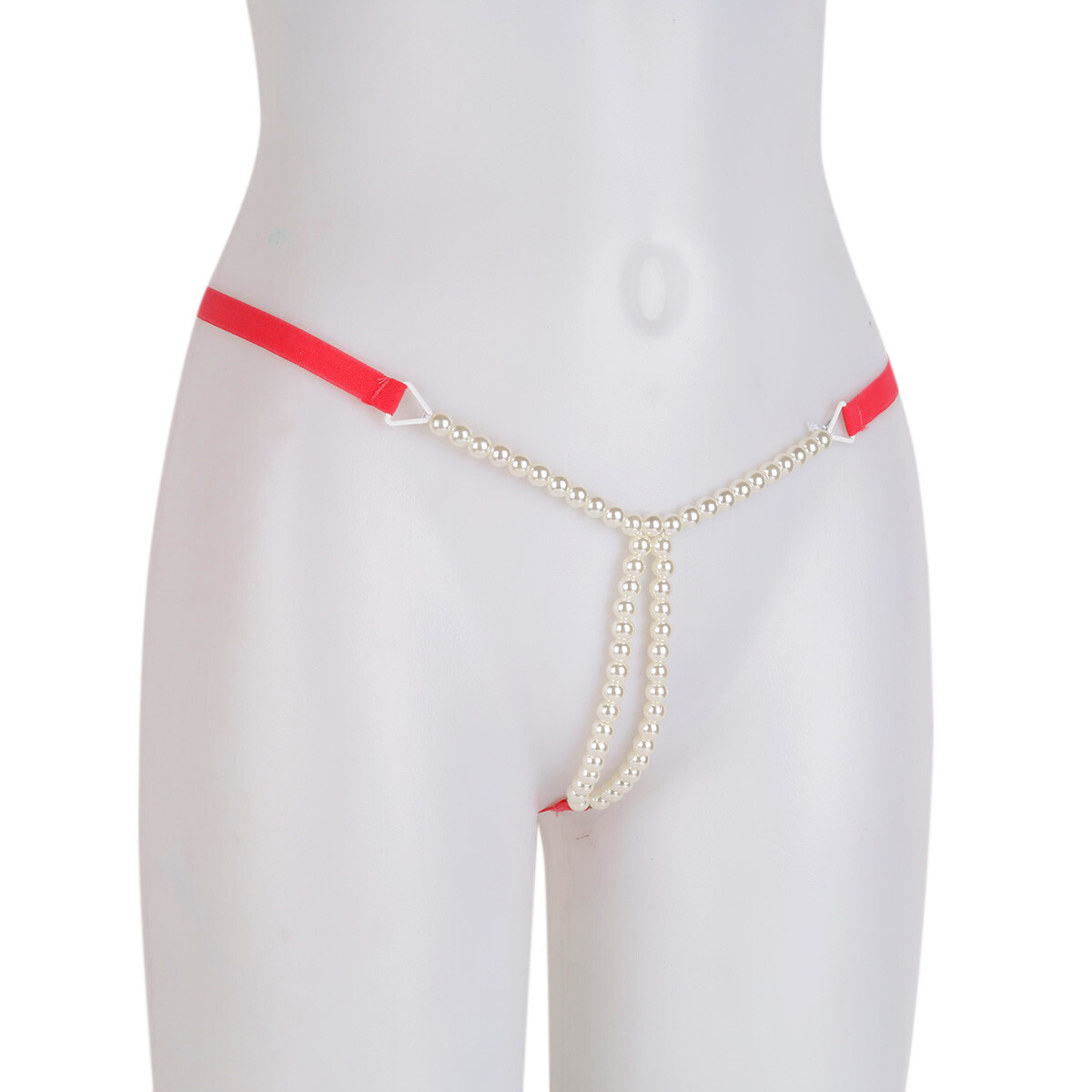 Fashion Women Sexy Underwear Cutout Pendant Pearl Beads Embellished G-String