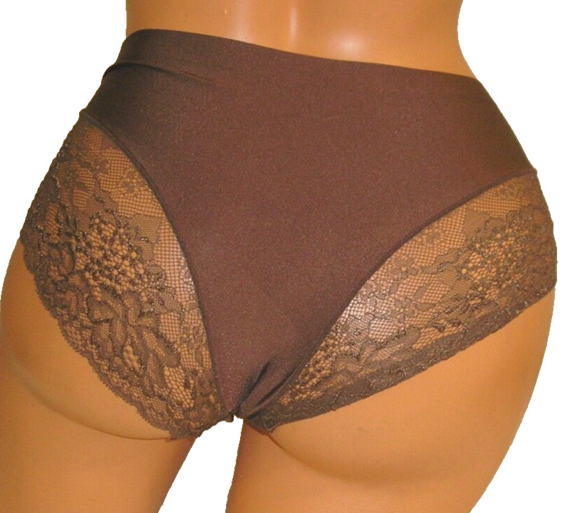 Panties Lingerie Brown Lace Bottom Back Hipster XL Adult Gift
