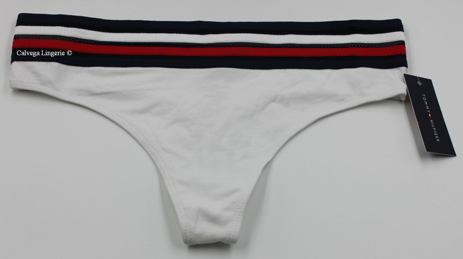 NWT TOMMY HILFIGER R11T609 “Classic” Cotton Mid-Rise Thong, Bright White (WH1)