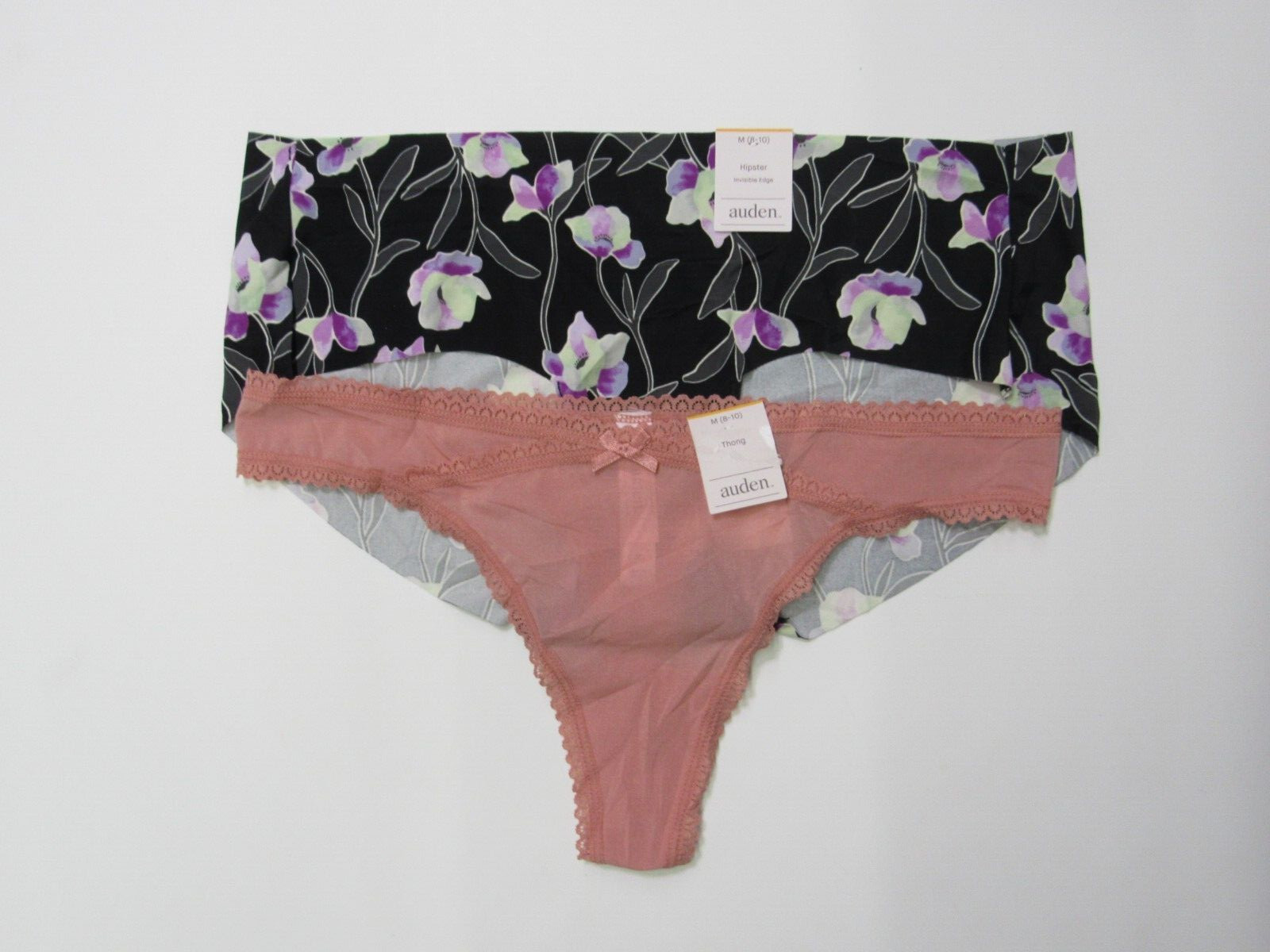 Women’s Variety Pack Hipster and Thong Panties Auden Size Medium 8-10