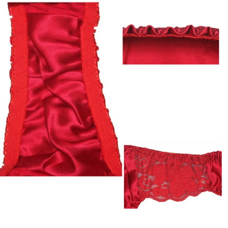 3 Pairs/lot Womens 100% Silk Sexy Panties Bikinis Underwear Knickers High-cut