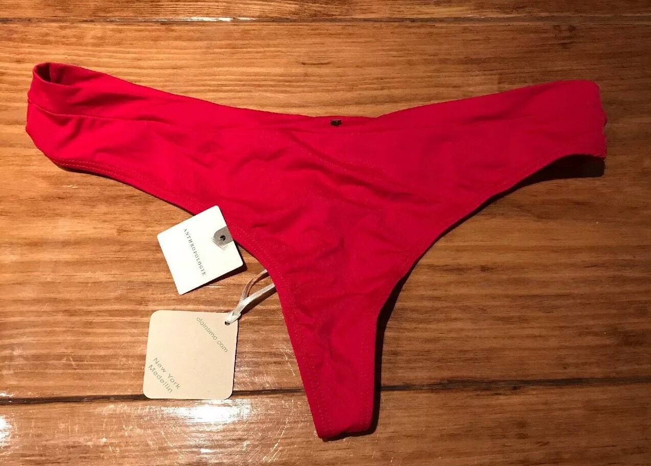 NEW WITH TAGS Anthropologie Clo Intimo Thong RED/ROUGE size LARGE
