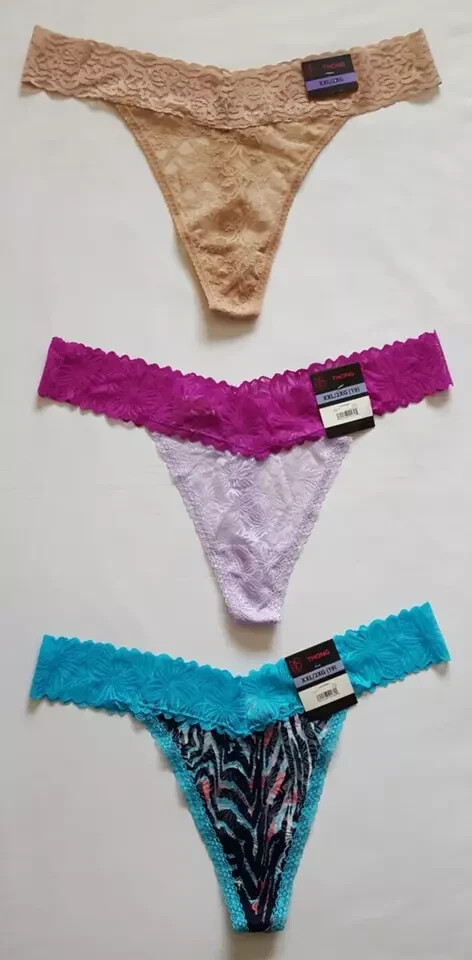 No Boundaries Allover Lace Thong Panties Size XXL(19) Multicolor (LOT OF 6)