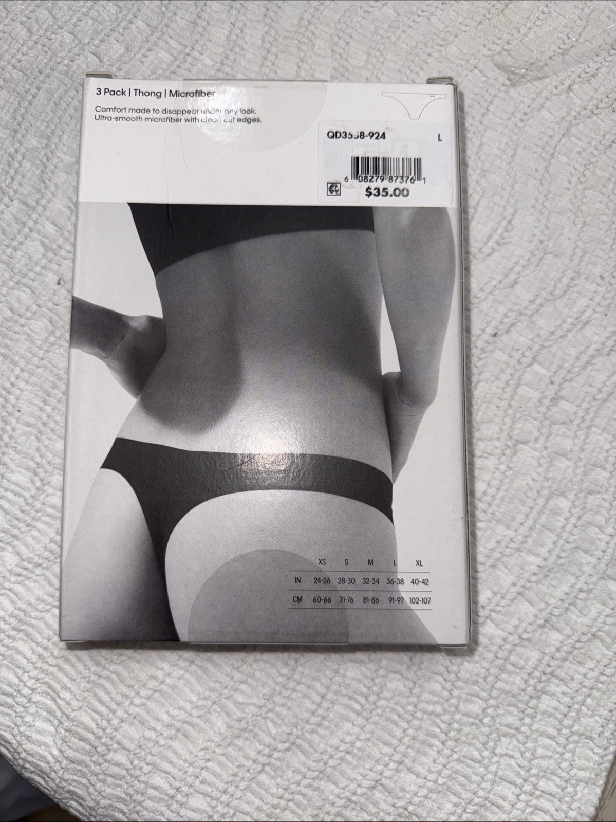 Calvin Klein Invisibles Seamless Thong Panties, 3 Pack L (36-38)