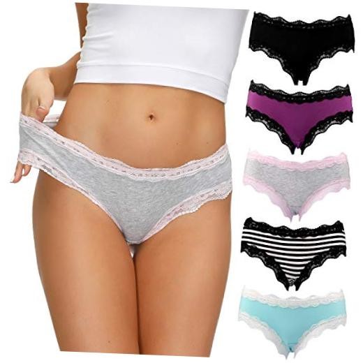 Women’s Underwear Soft Breathable Cotton Brief X-Large Multicolored F,5 Pack