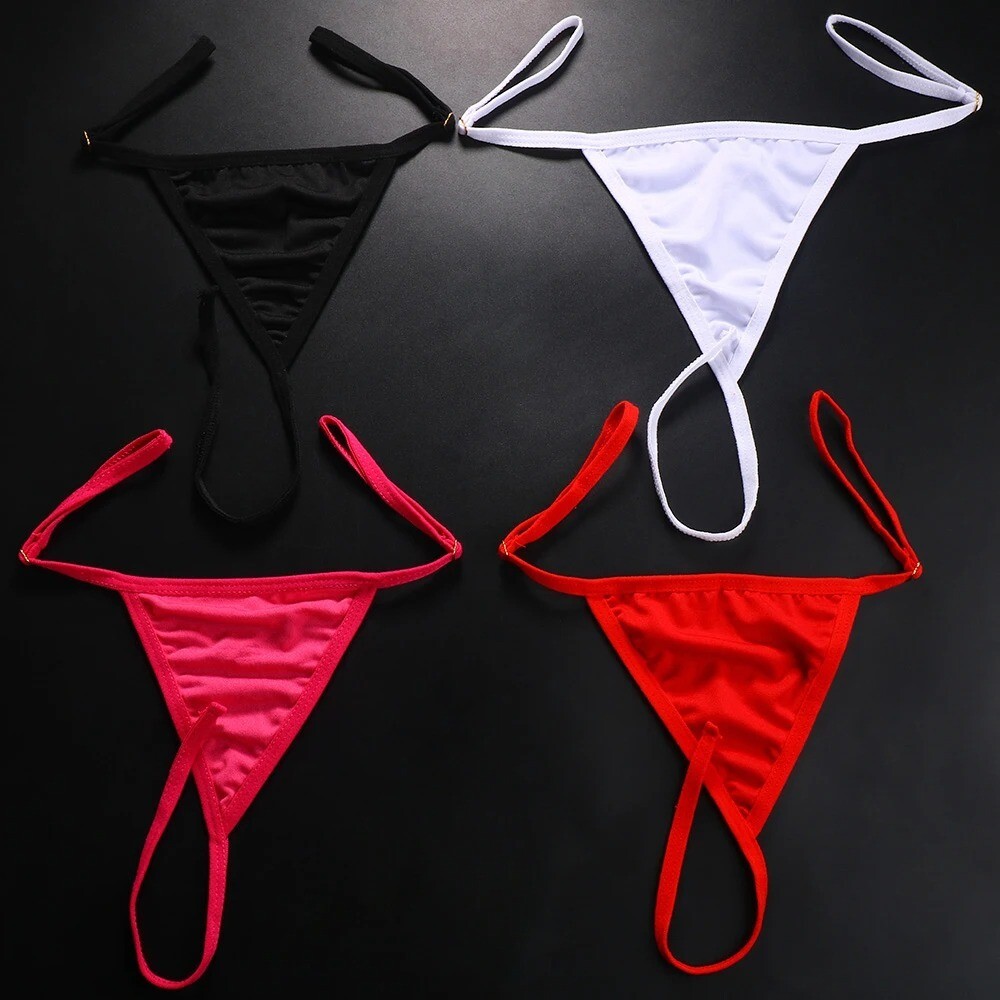 Sexy Red Crystal Flower G String Thong Panties Bikini Rave Lingerie For Women