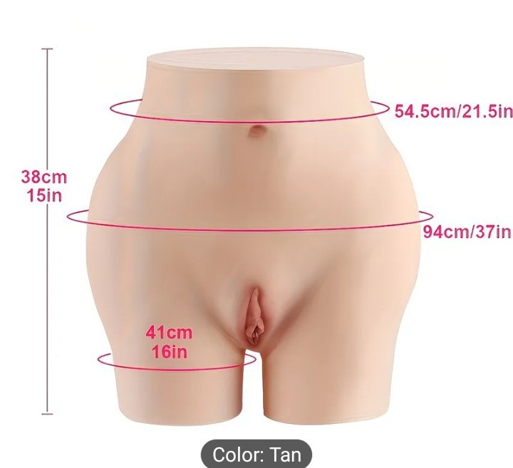 1pc Realistic Silicone Panties Cross-Dressing Briefs with Insertable Vagina