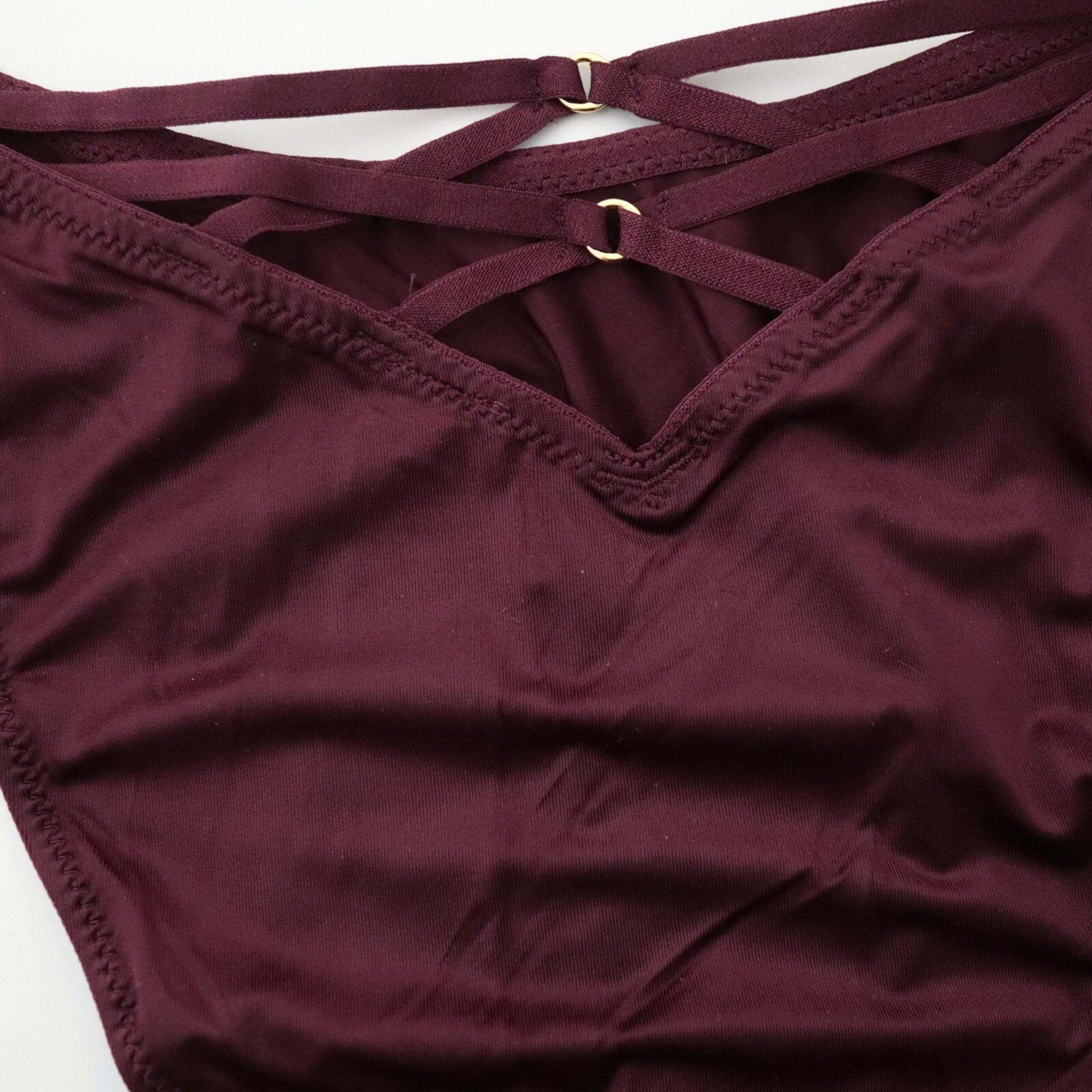VICTORIA’S SECRET Very Sexy Satin Strappy High Leg Brazilian Panty M L