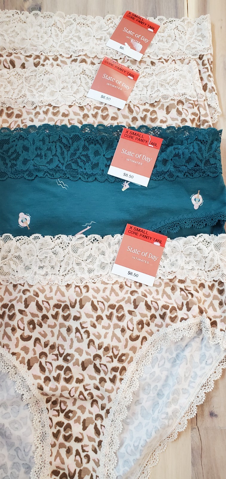 State of Day Women’s Cotton Blend Lace-Trim Hipster Underwear Size XSmall