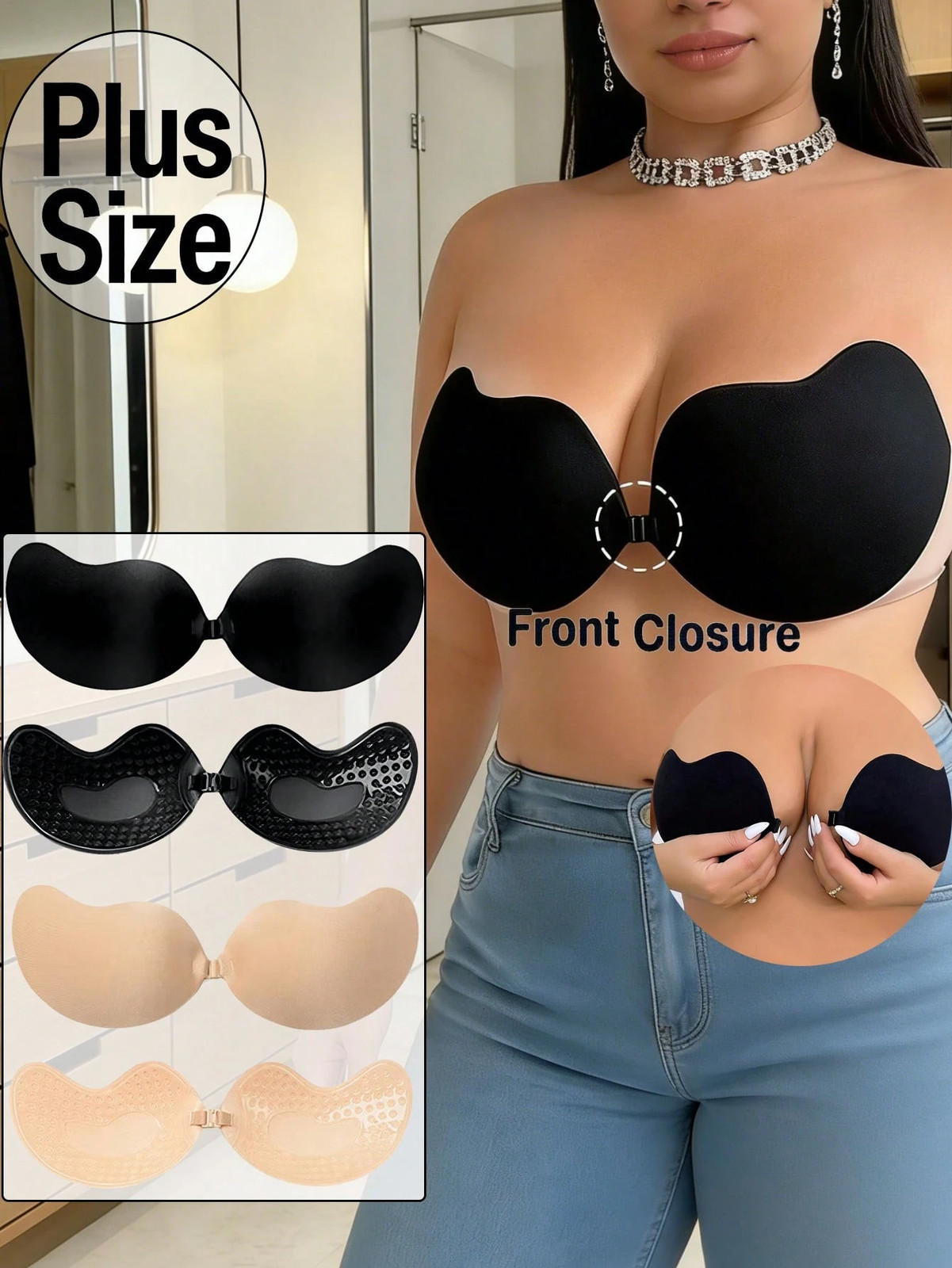 Invisible Silicone Bra For Curvy Women Comfortable Push Up With Front Cheap24