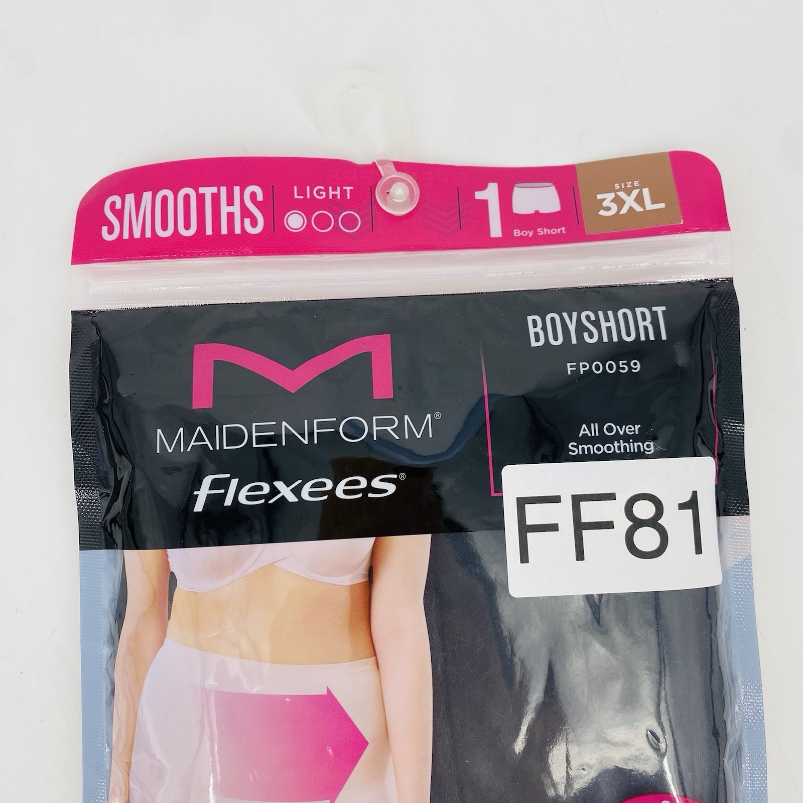 Maidenform Flexees Black Boyshort 3XL Cool Comfort Light Control Underwear 1 PC