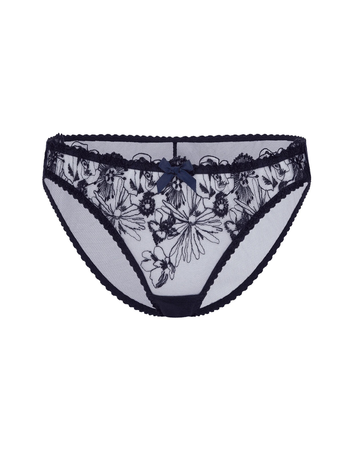 AGENT PROVOCATEUR NAVY BLUE LACE JAYCE BRIEF 4 LARGE UK 12 BNWT