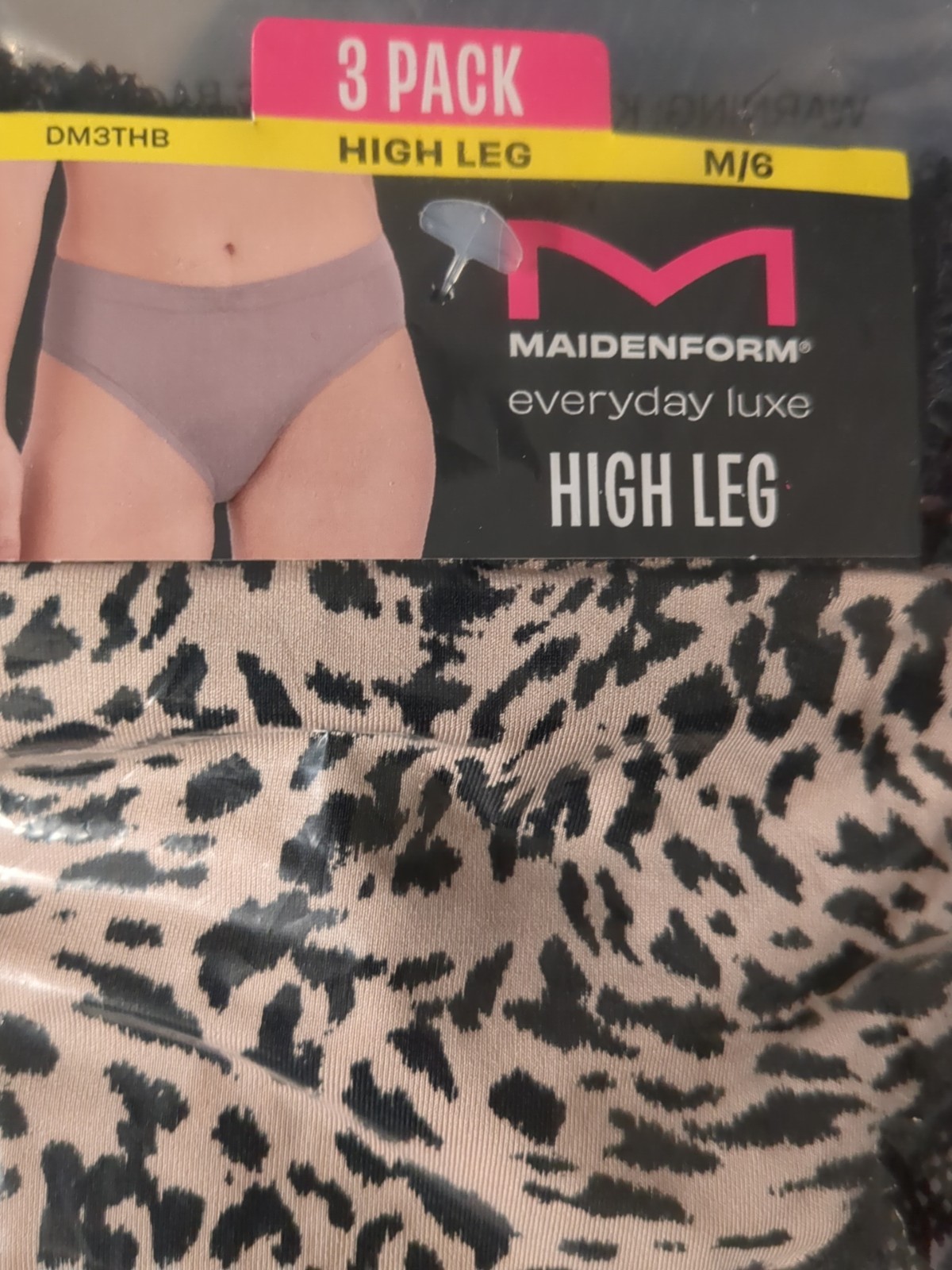 NWT Maidenform 3 Pair Everyday Luxe Sz. M/6 HIGH LEG Panties DM3THB A1FV