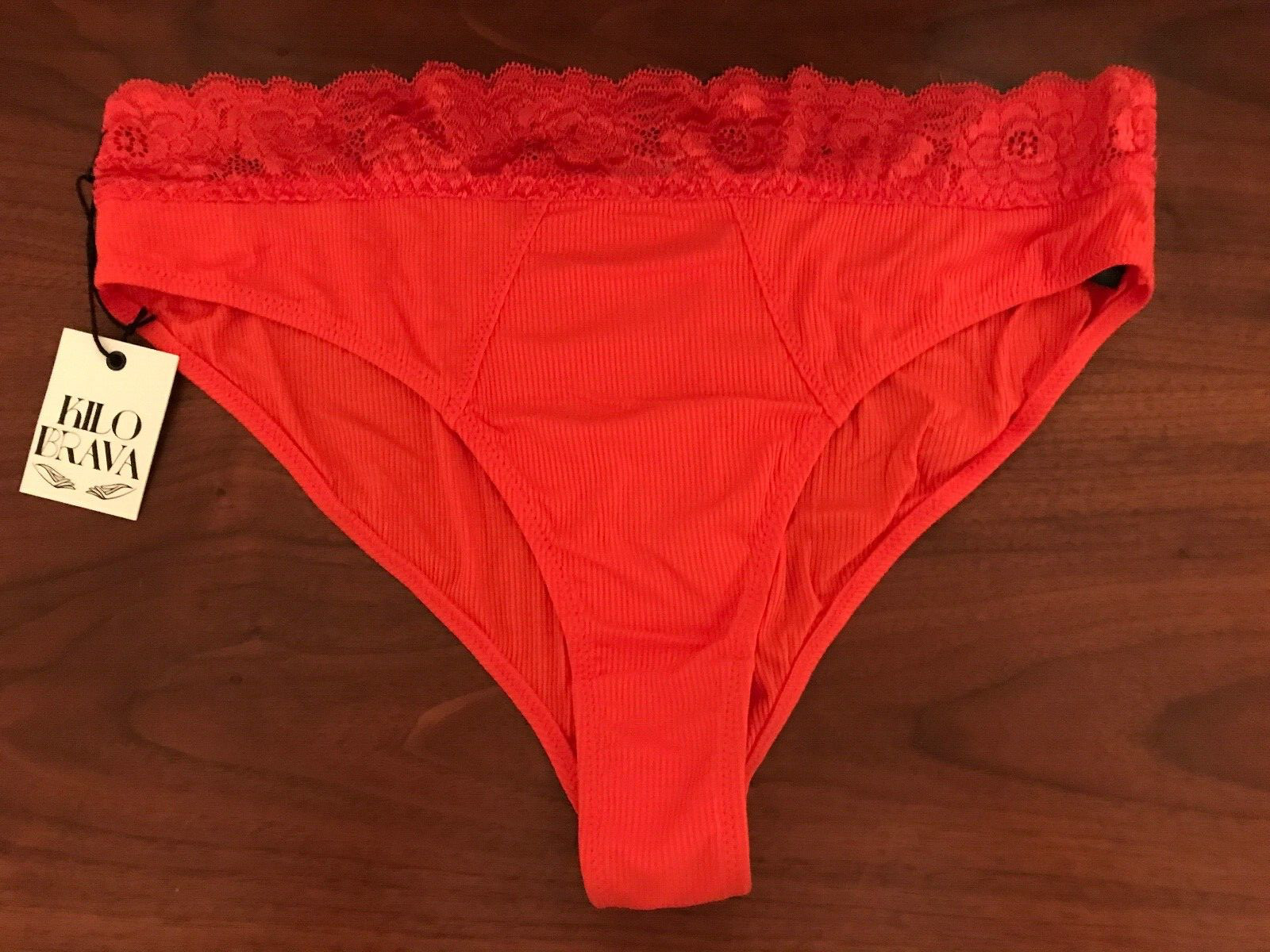 Kilo Brava Red High Leg Brief Panty XXXL*