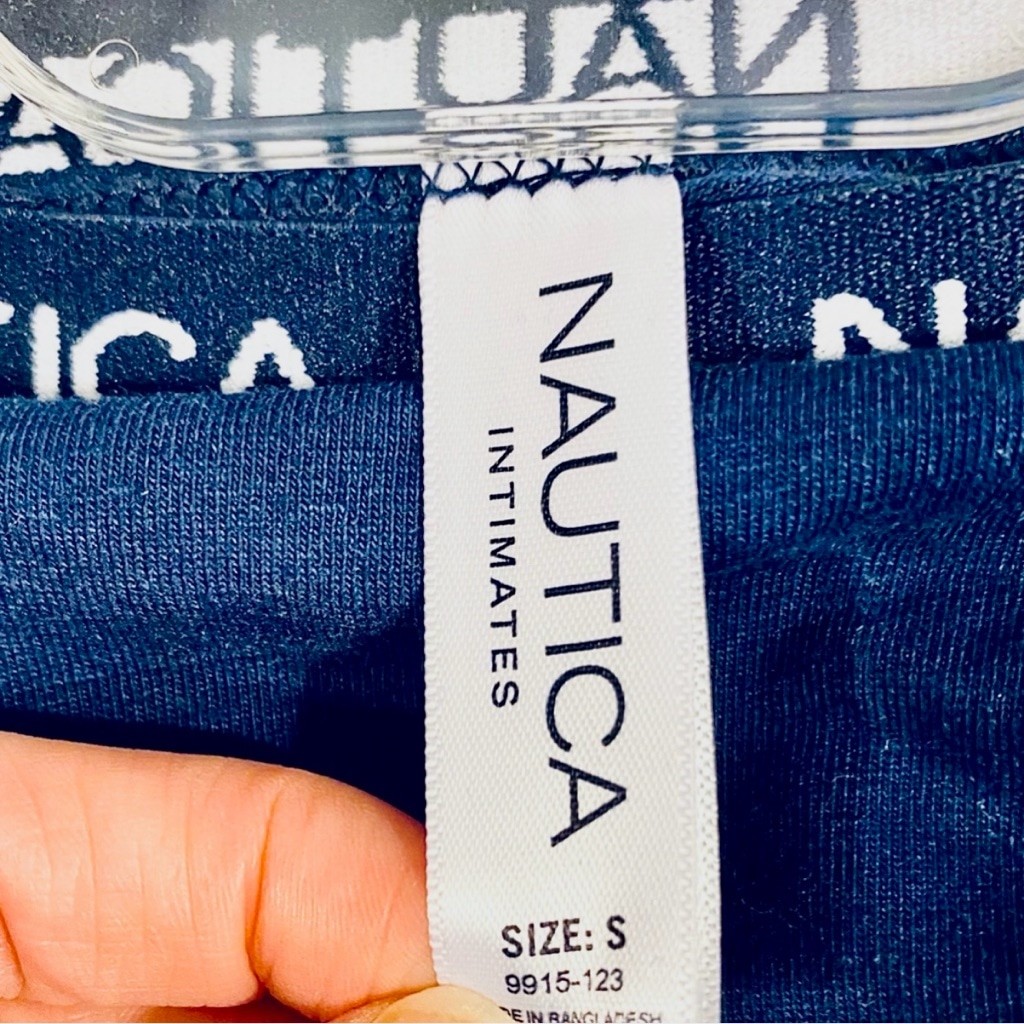 Nautica Navy Blue, Black, White and Gray Logo Hipster Panty Bundle
