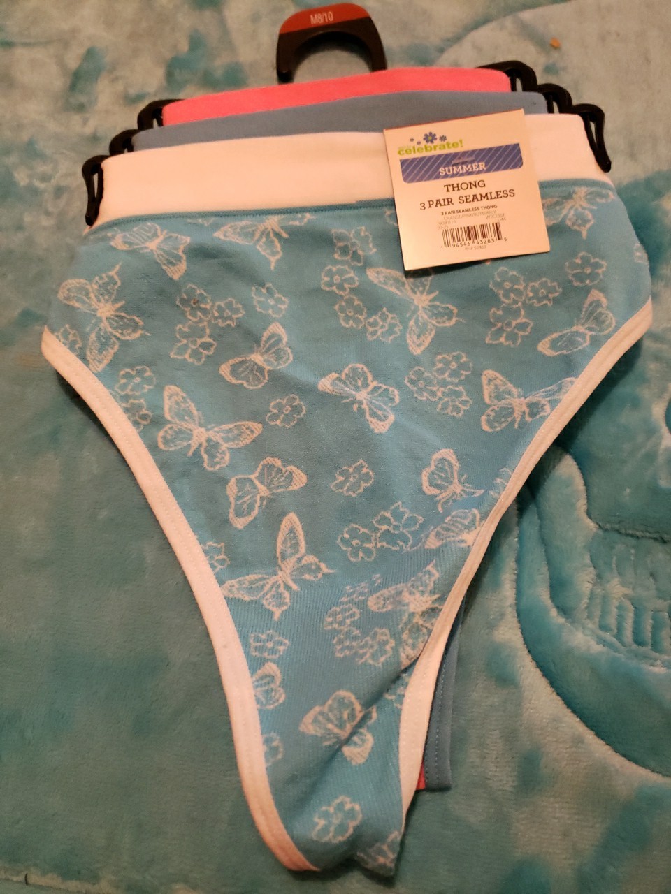1 CELEBRATE! SUMMER 3-PACKS SEAMLESS THONG PANTIES SIZE MEDIUM (8-10) NWT