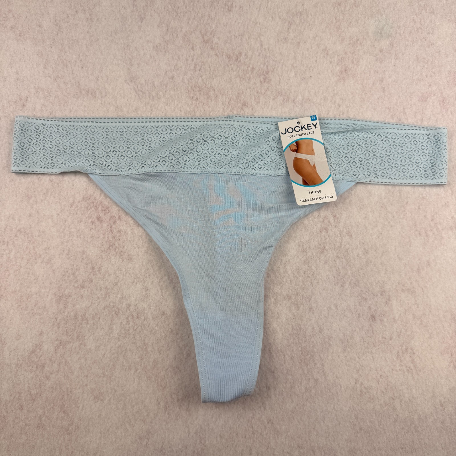 Jockey Baby Blue Soft Touch Lace Thong Panties Size 2XL | 9 NWT