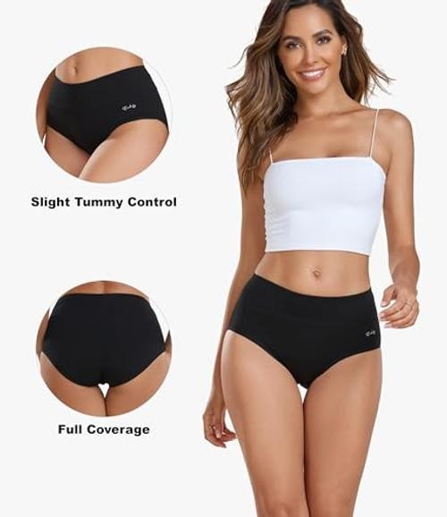 Women’s High Waisted Cotton Underwear Soft Breathable X-Large Multicolor-02