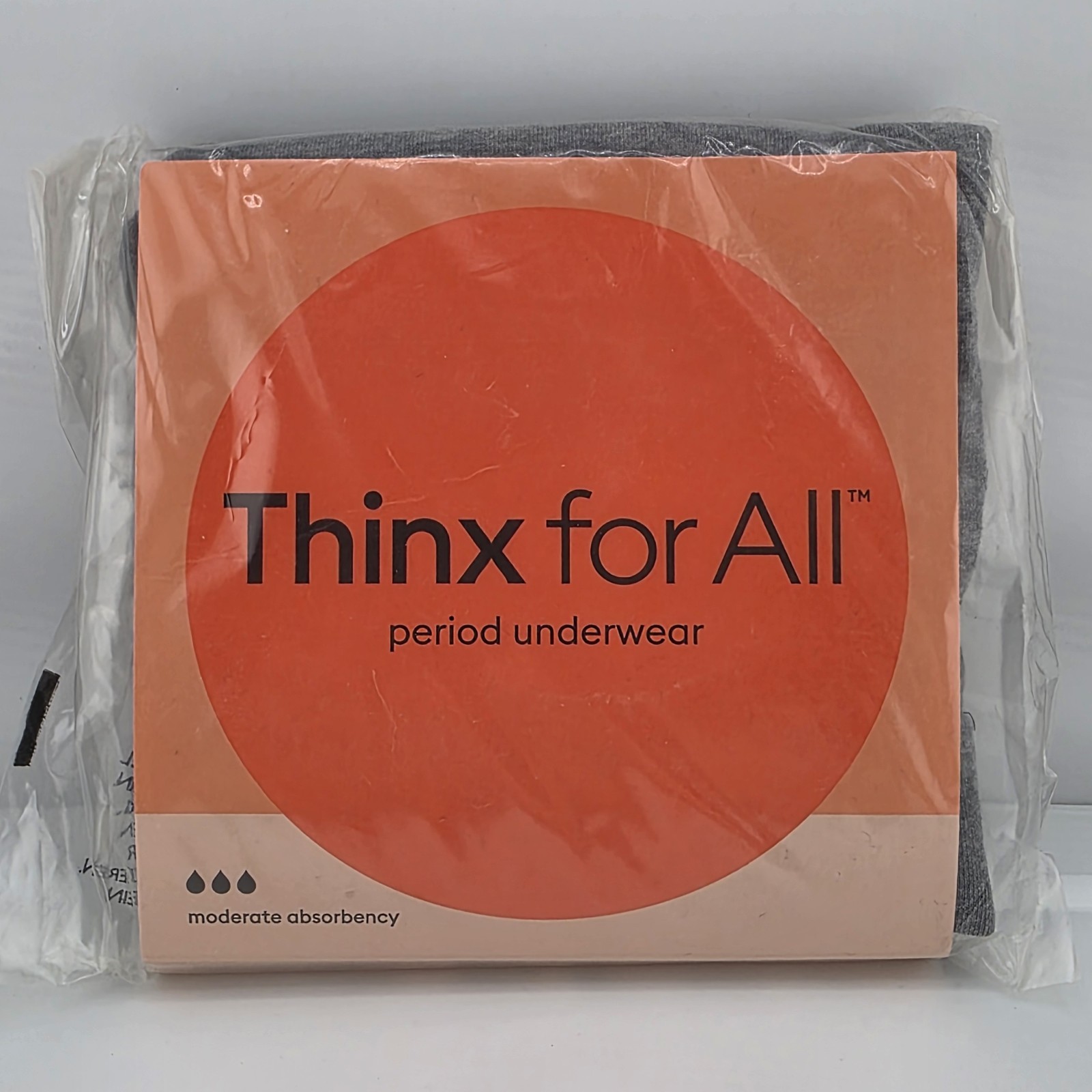 Thinx for All Period Underwear Womens Size M Gray Brief Moderate Absorbency