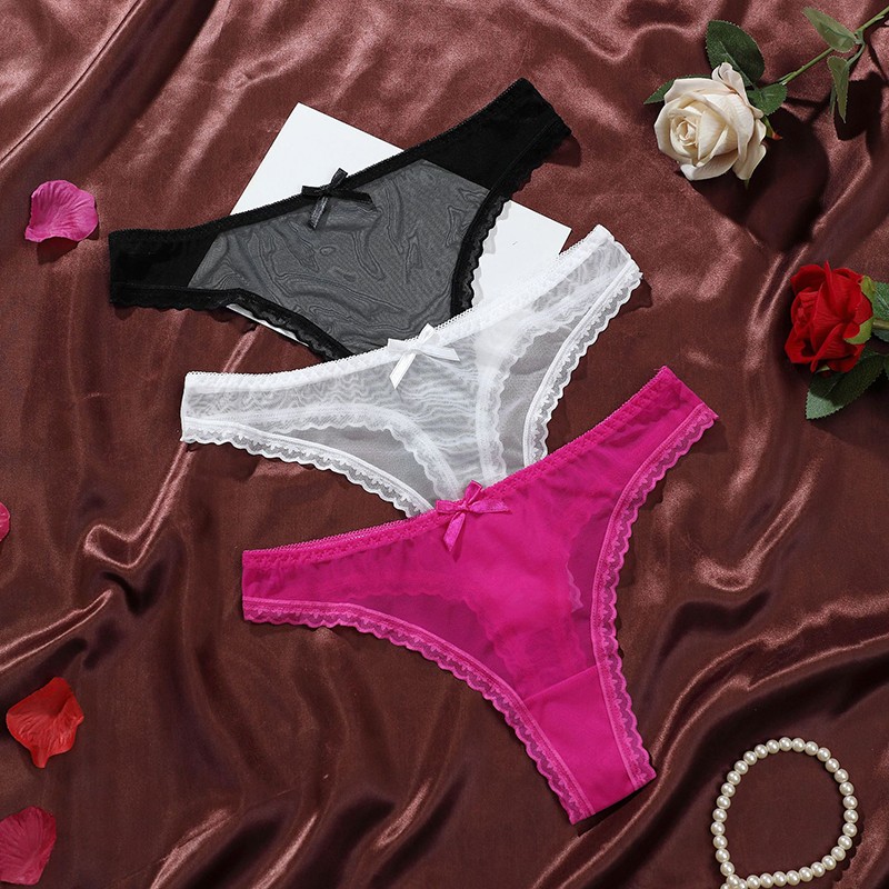 6 Pack Lot Sexy Womens See Through Sheer Panties Brief G string Thongs Underwear