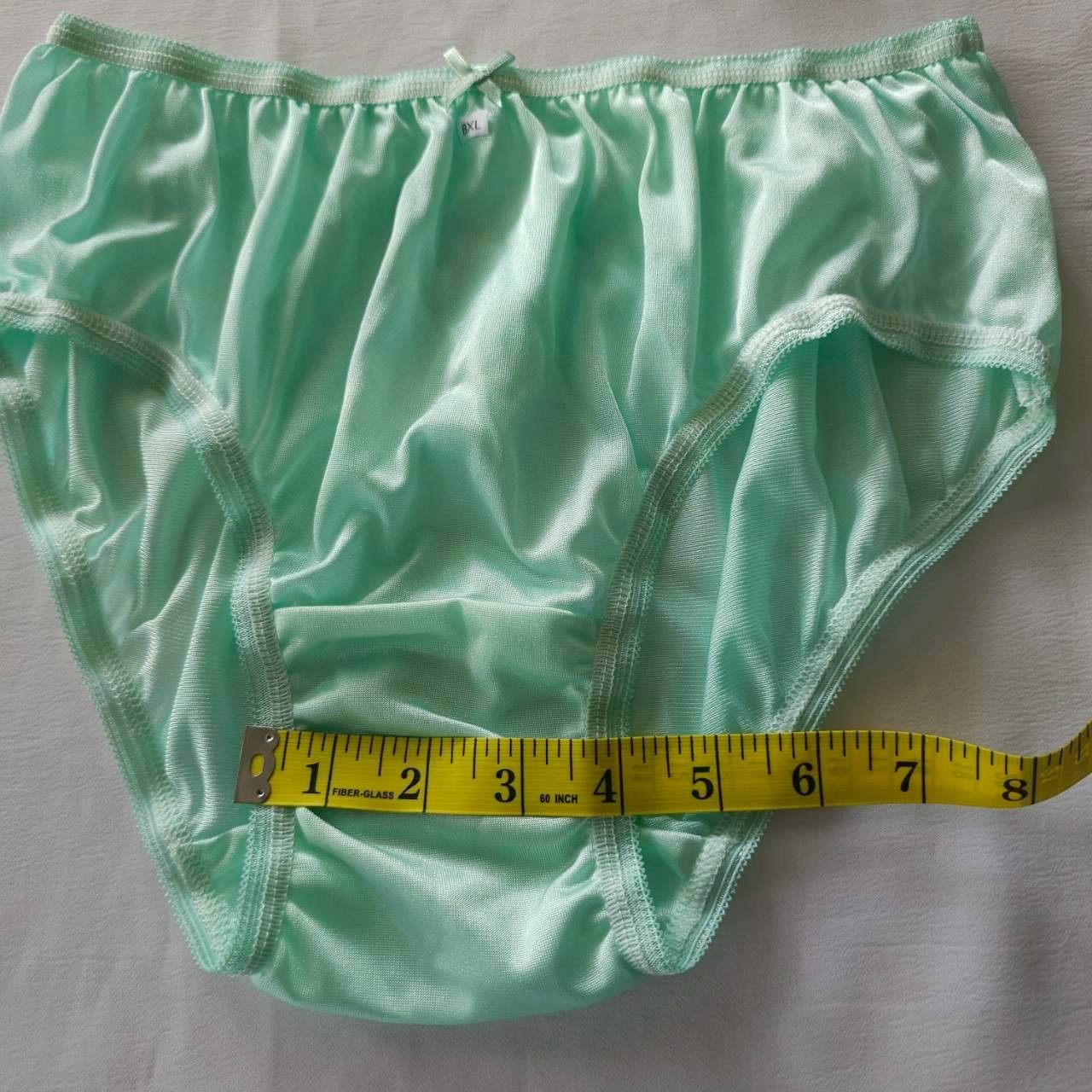 6 Bikini Panties Underwear Woman Men Light Nylon Soft Briefs Hip38″-42″XL/Green