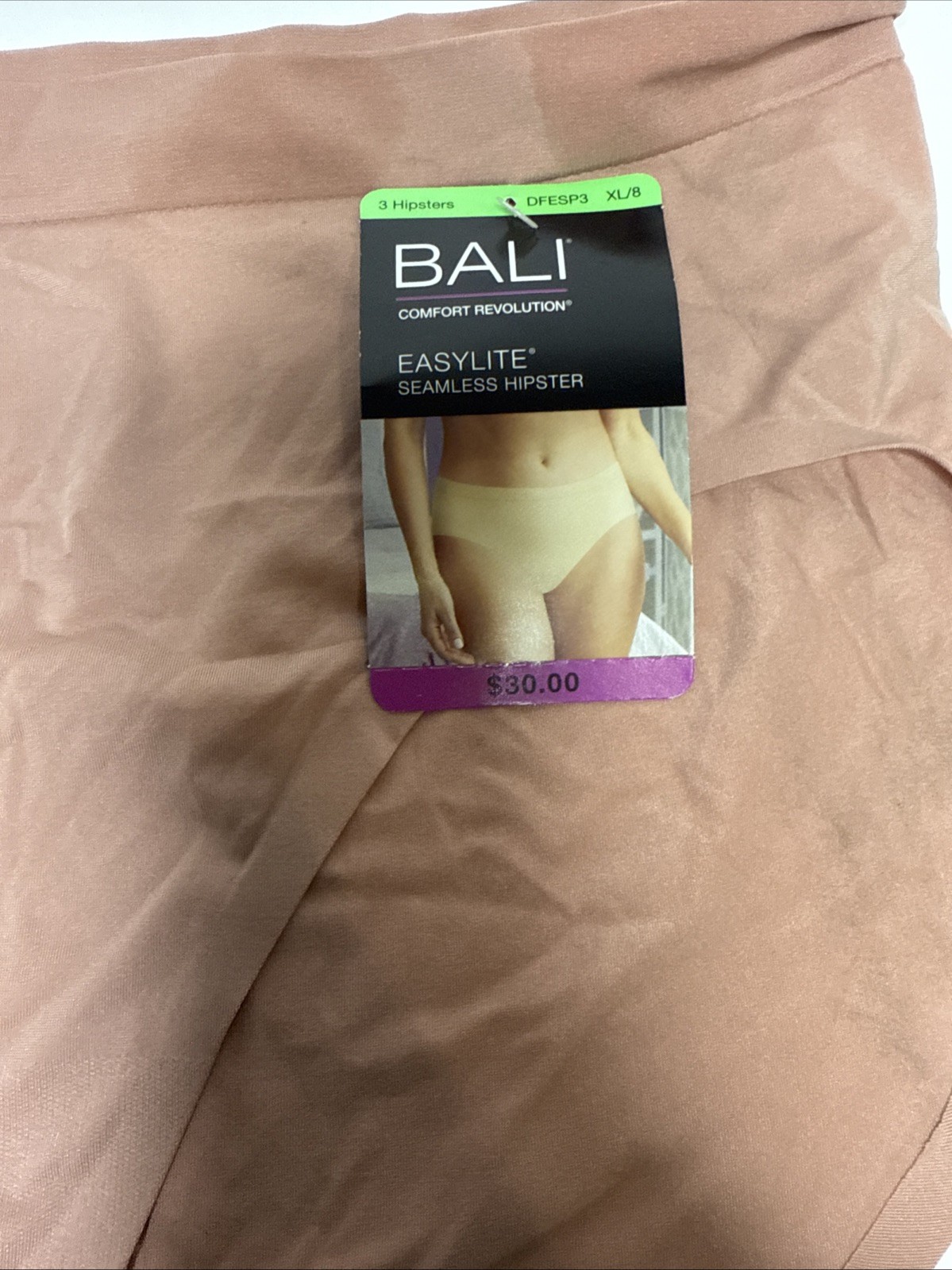 1pc Bali Women’s Underwear Panties Hipsters New Pink Size XL/8 NWT