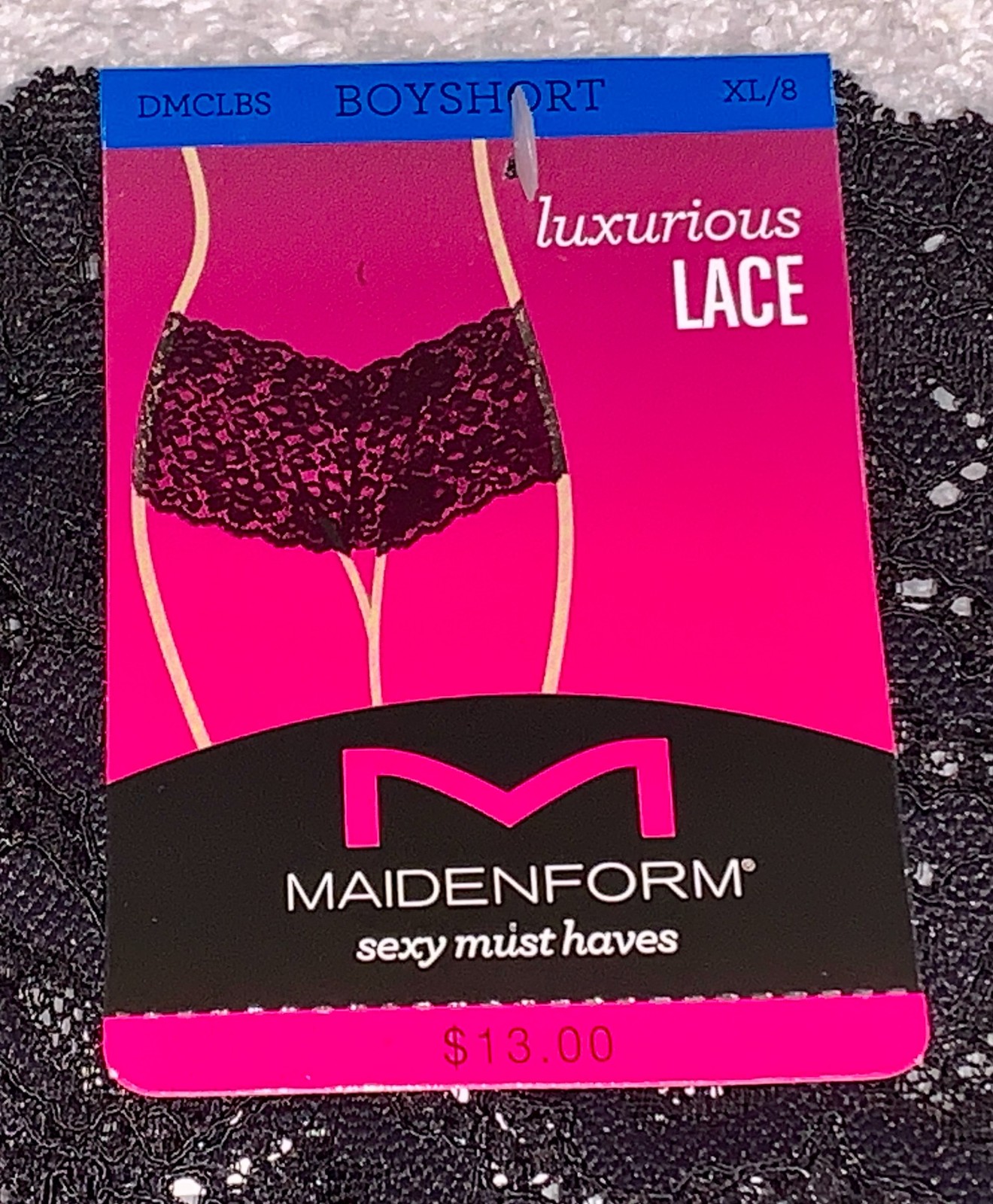 MAIDENFORM Sexy Must Haves Lace Black Cheeky Boyshort Panty Womens S M L XL 2XL