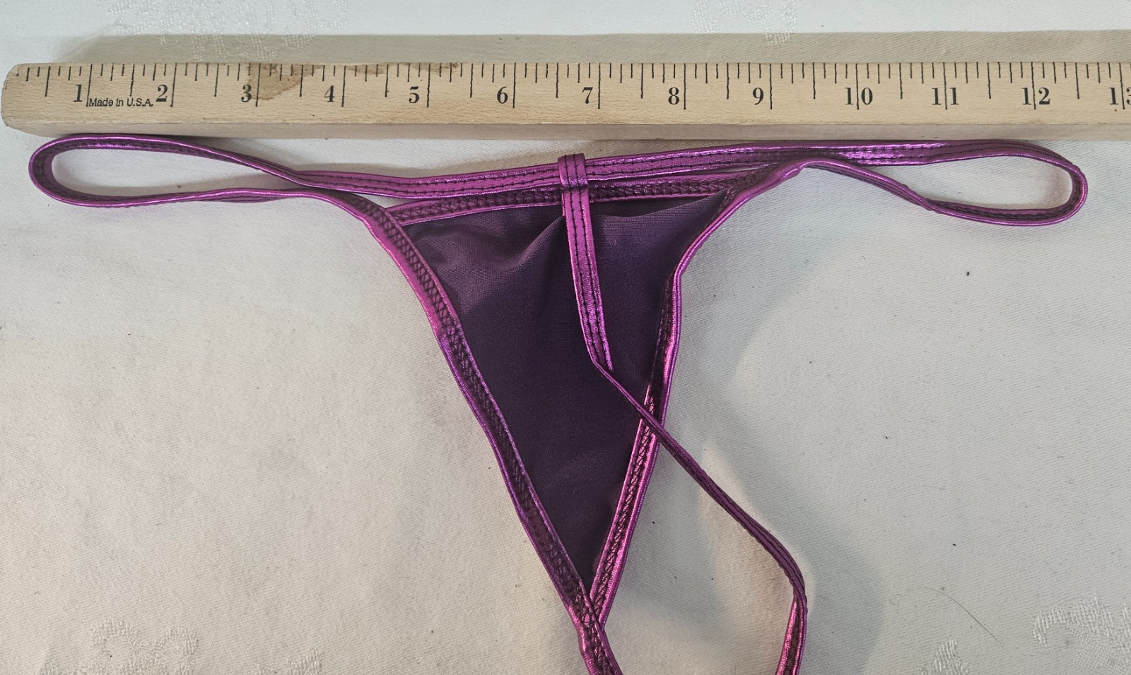 NIP Metallic Purple G-String Panties Size XS-S Skimpy Stripper Panties