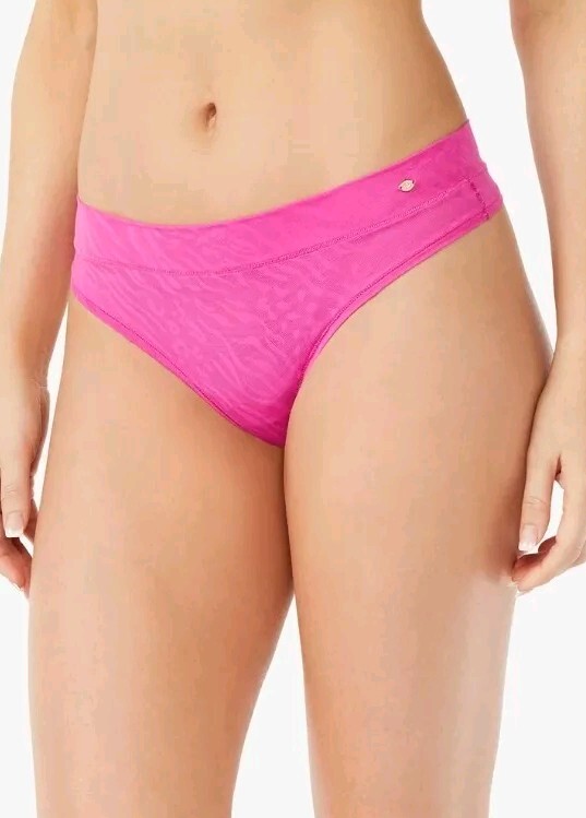 Sofia Intimates Women’s Lace Thong Panties 3 Pack Size L Rose/Hydrangea/Black
