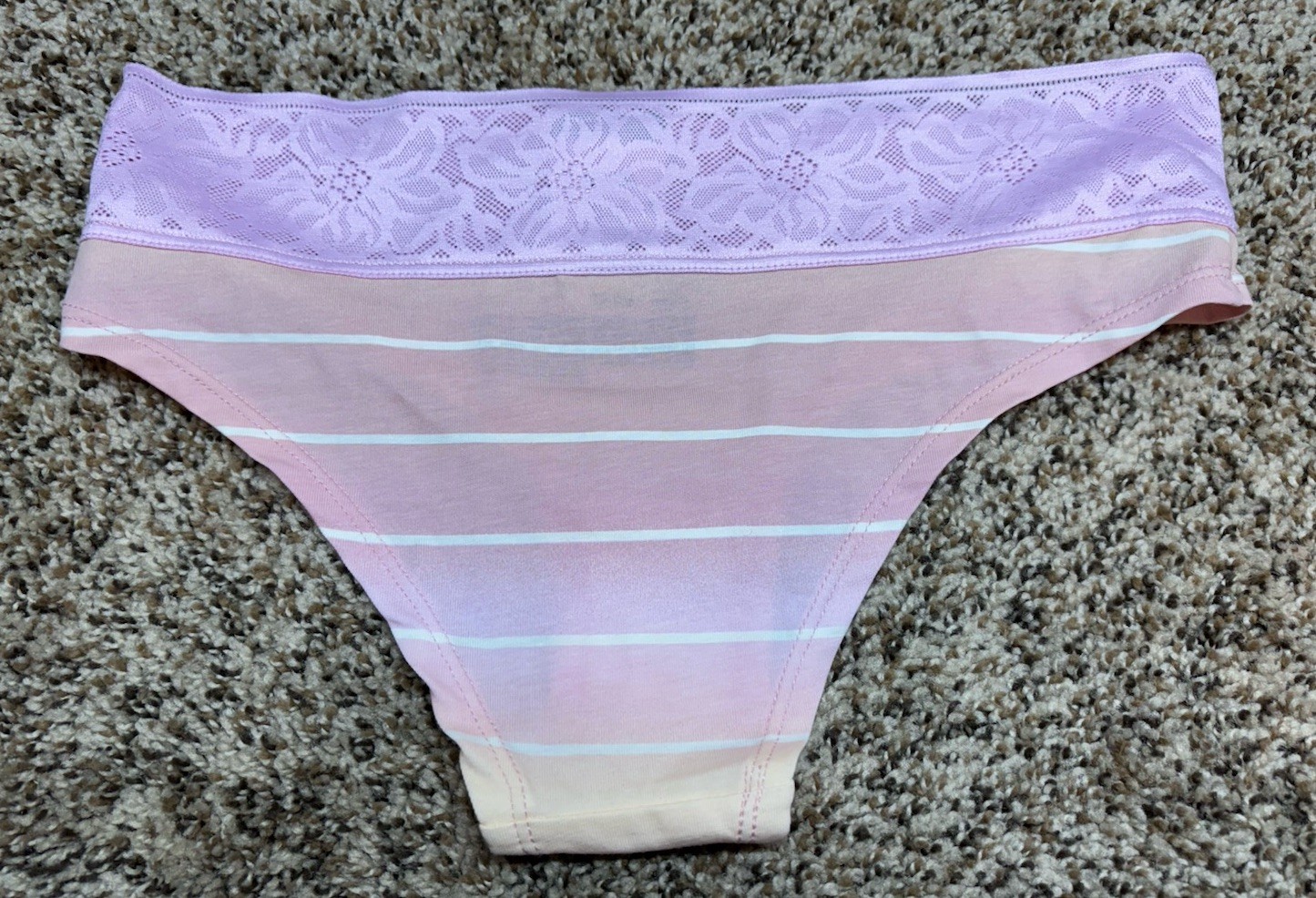 Auden Pink/Multi-Color Cotton Blend Cheeky Panty. Size: S (4-6).