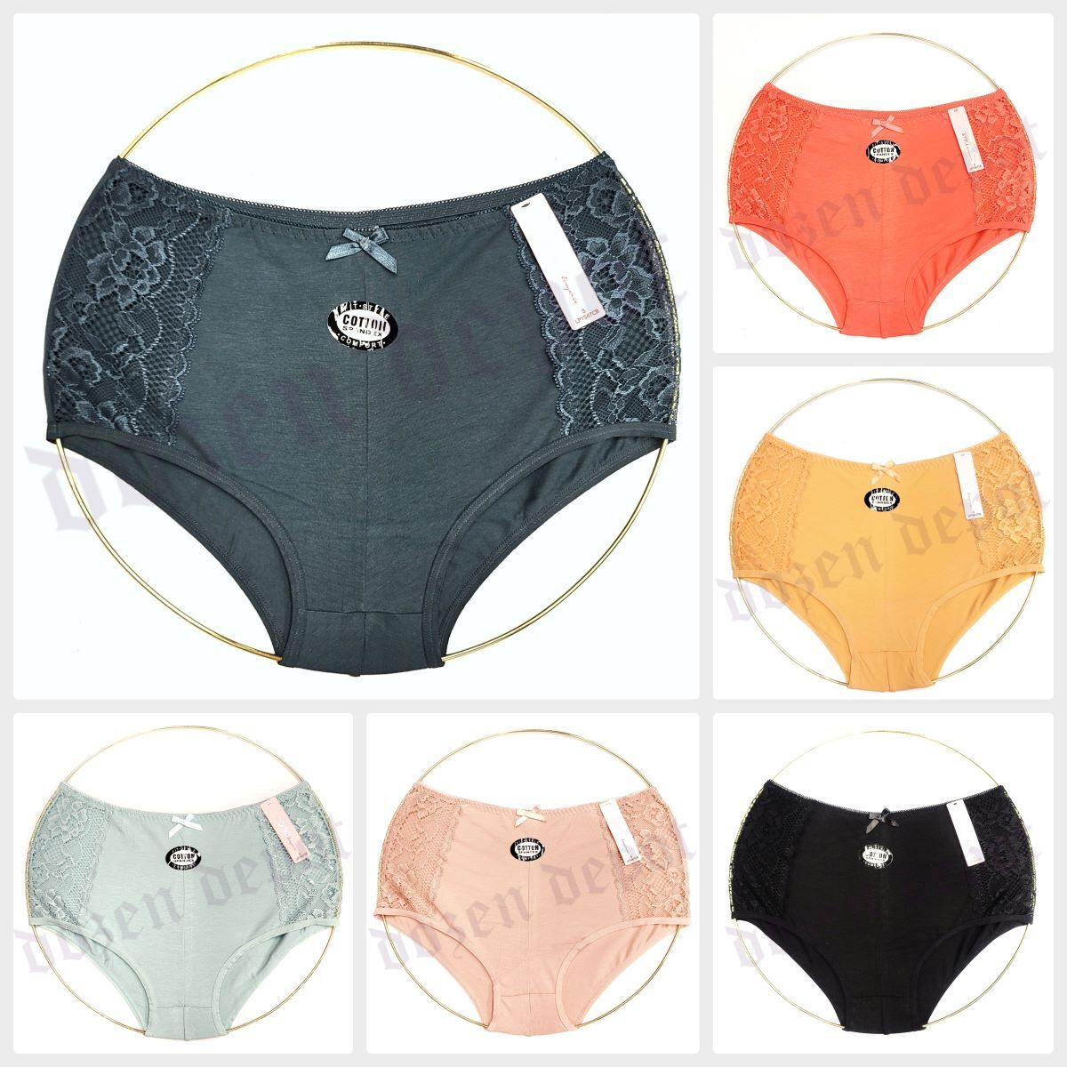 Women Soft Cotton Lace Hipster Booty Shorts Shortie Boyshorts No Show Panties