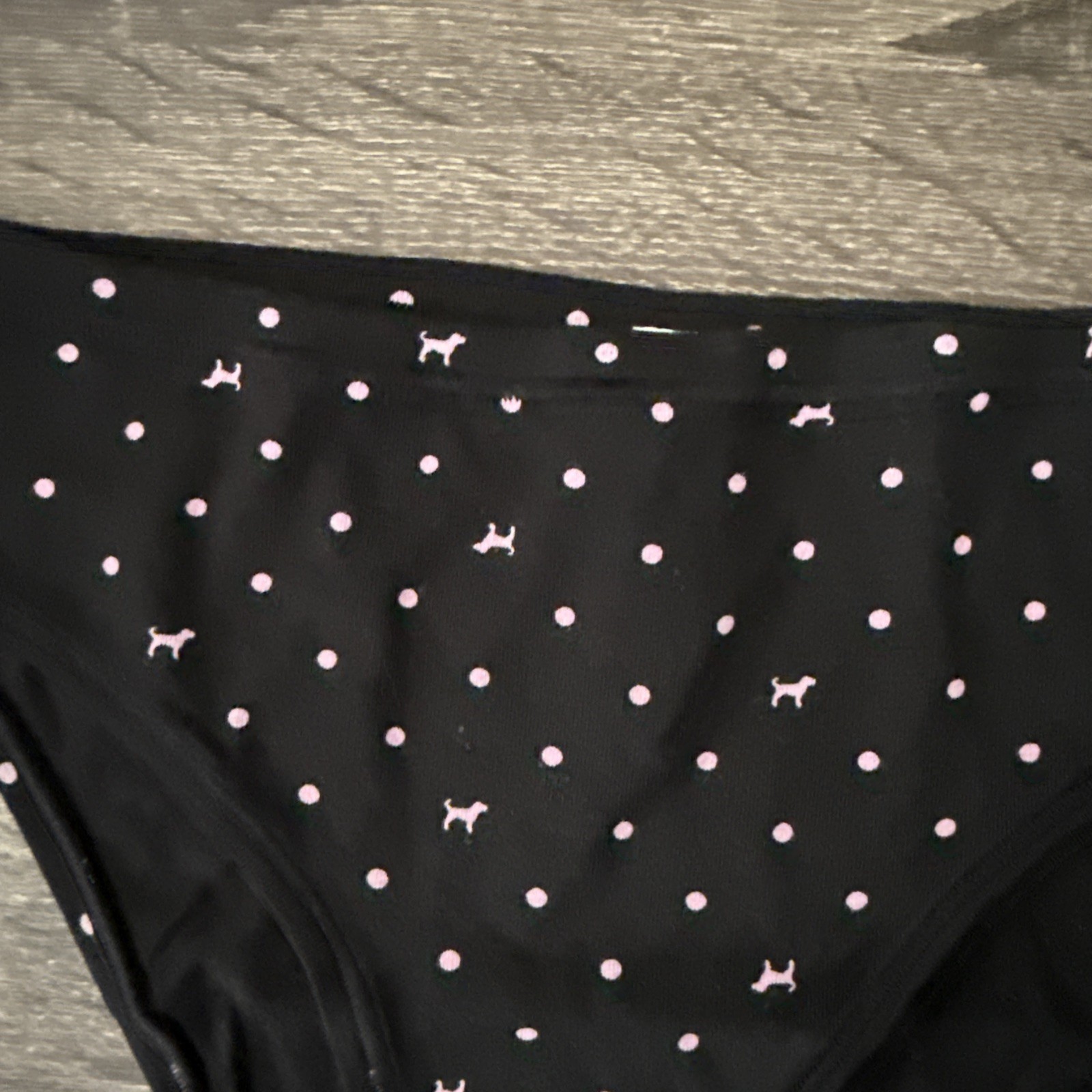 Pink By Victoria’s Secret, Small, Black Polkadot Cotton Stretch, Cheeky Panties