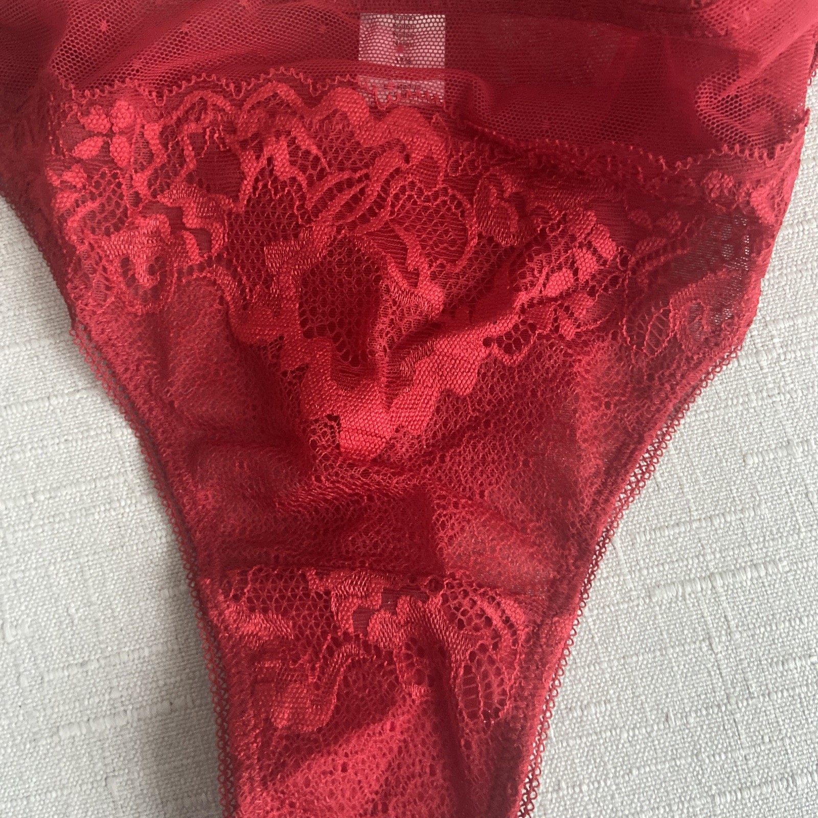 NWT Addiction Nouvelle lingerie HUIT JOIE TANGA Panty Dark Red X-Large