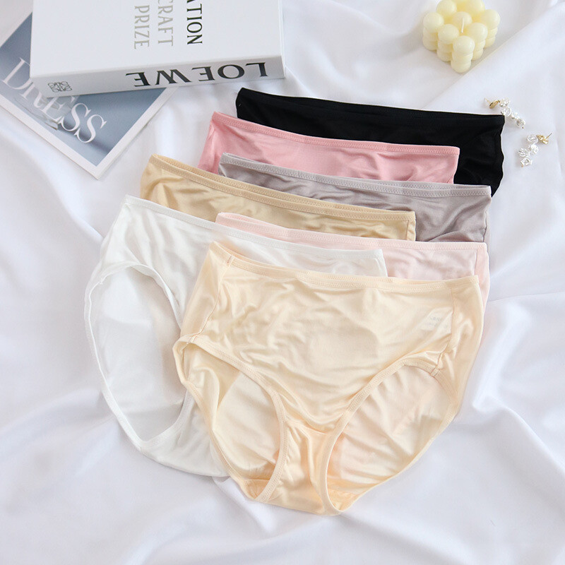 100% Mulberry Silk 3 Pairs/lot Women Panties Underwear Lingerie M L XL 2XL
