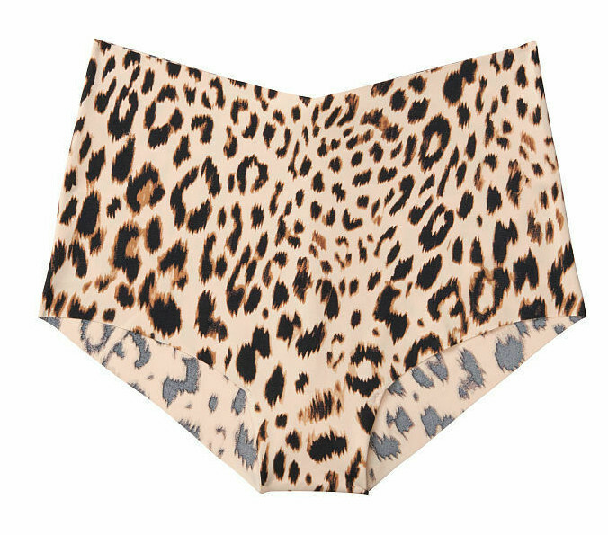 XL Brown Tan Leopard NO SHOW Edge Victorias Secret High Waist Midi Brief Pantie