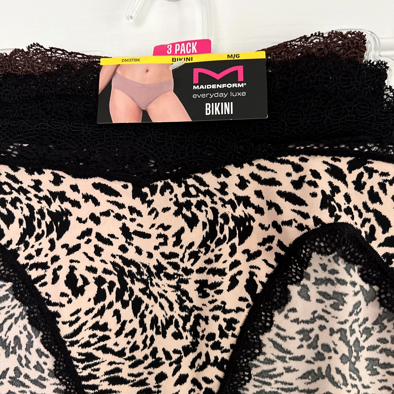 NEW 3 Pack Maidenform Everyday Luxe Bikini Panties M/6 Multi-Color DM3TBK