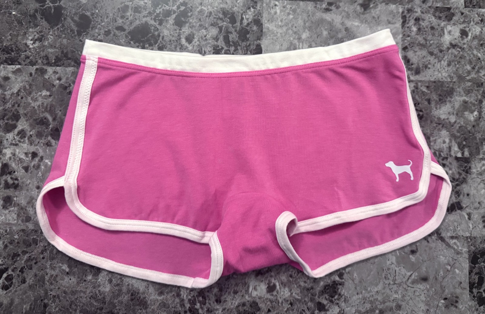 Victoria’s Secret PINK – S Cotton Dorm Boyshort Panty – Pink White Dog Small