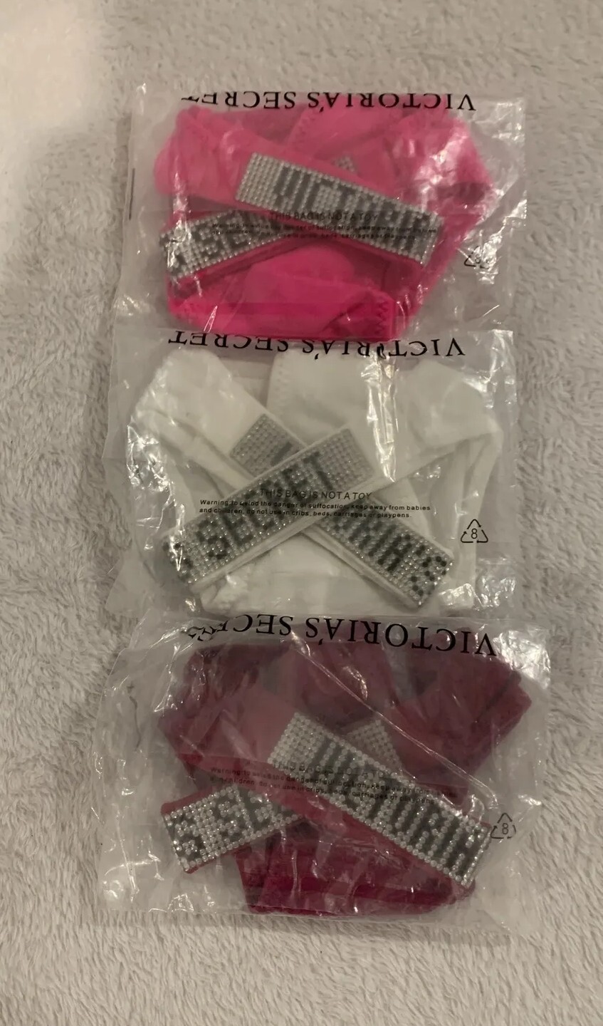 3-pack Victoria’s Secret Thong Size Medium Colors White / pink / Rose Red NWTs
