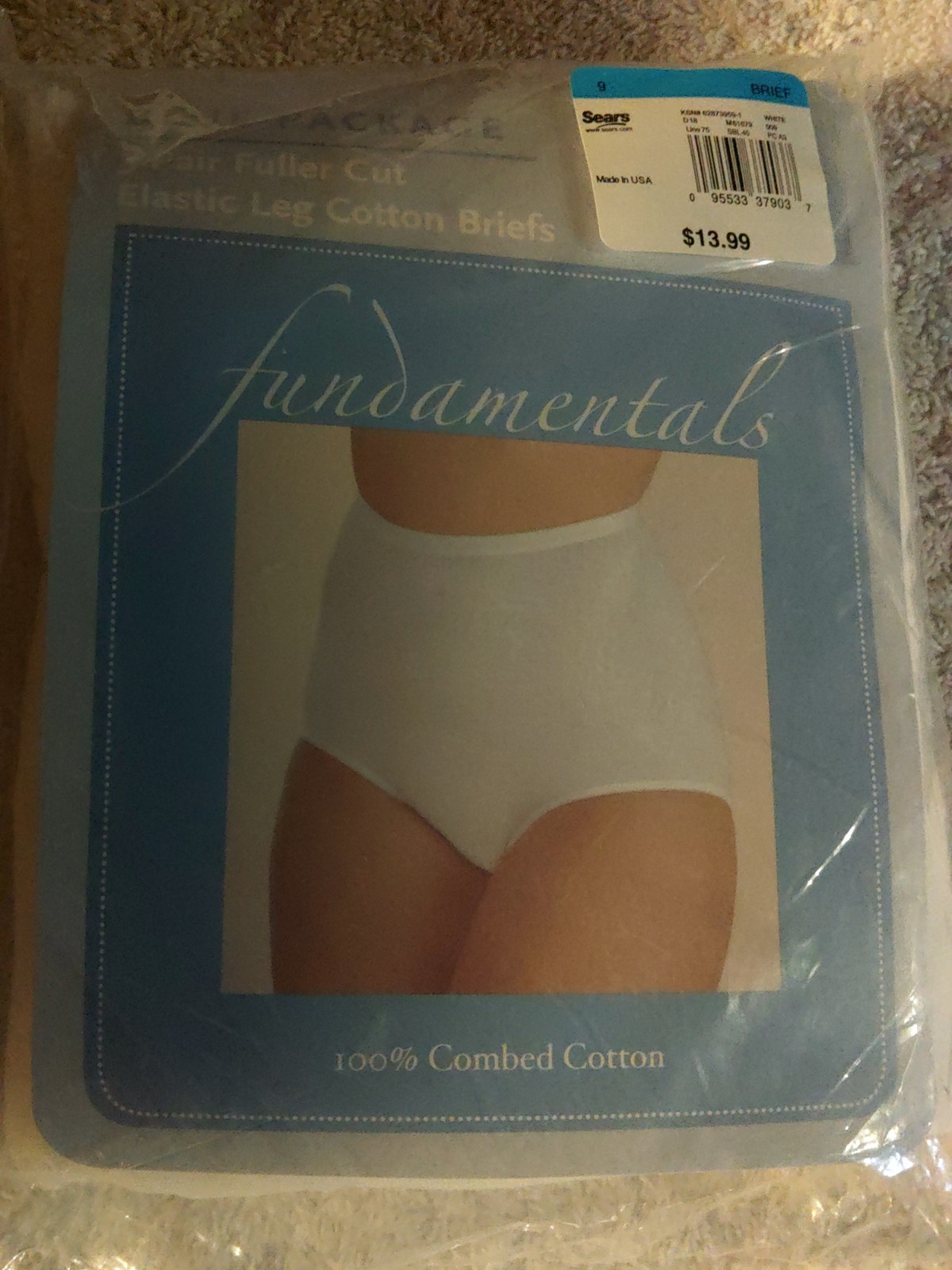 Vtg Sears Fundamentals FULL CUT BRIEFS sz 9 ~ 3 PR 43-44″ HIPS
