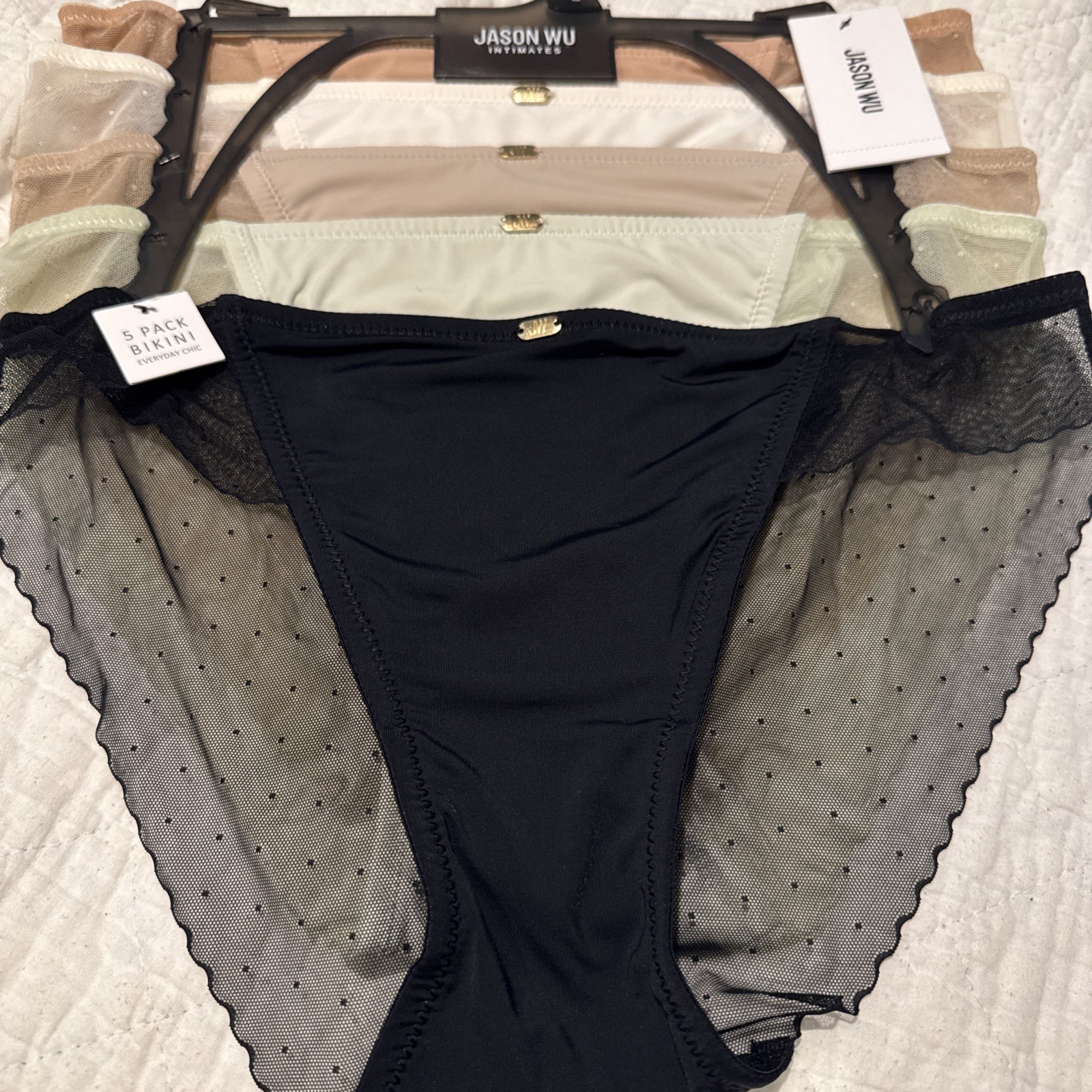 Jason Wu 5 Pack Bikini Panties Underwear Size Large Nylon Spandex