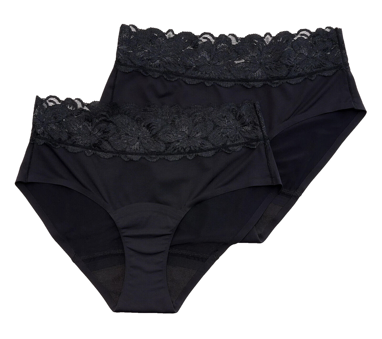 Anti x Proof~Set 2~Lace Trim High Rise Leak Resistant Brief~Large~A562305 8642