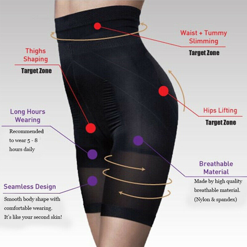 High-Waist Pants Easy Body Shaper Control Tummy Shape Thigh Shapewear Underwear