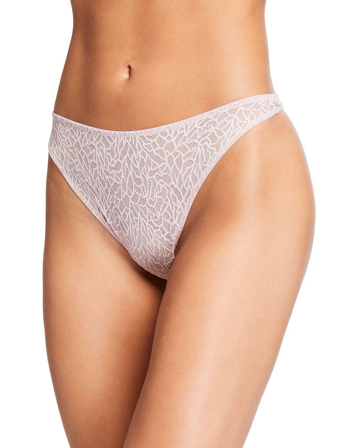ELSE L1967 Zoe High-Leg Stretch Mesh Pink Thong Size Medium