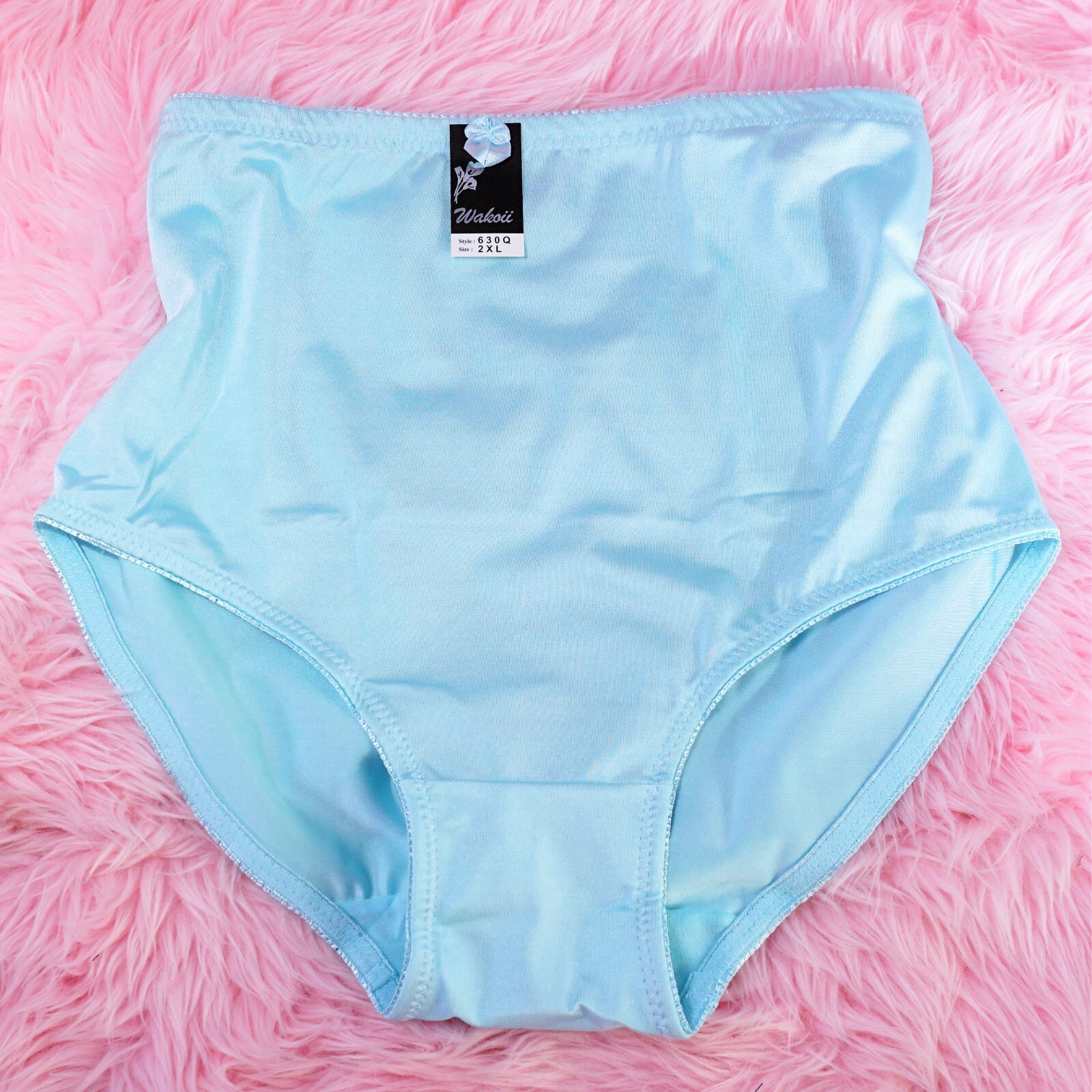 HIGH Waist soft SATIN NYLON panties 6 colors slimming Brief Girdle ladies 2X 3X