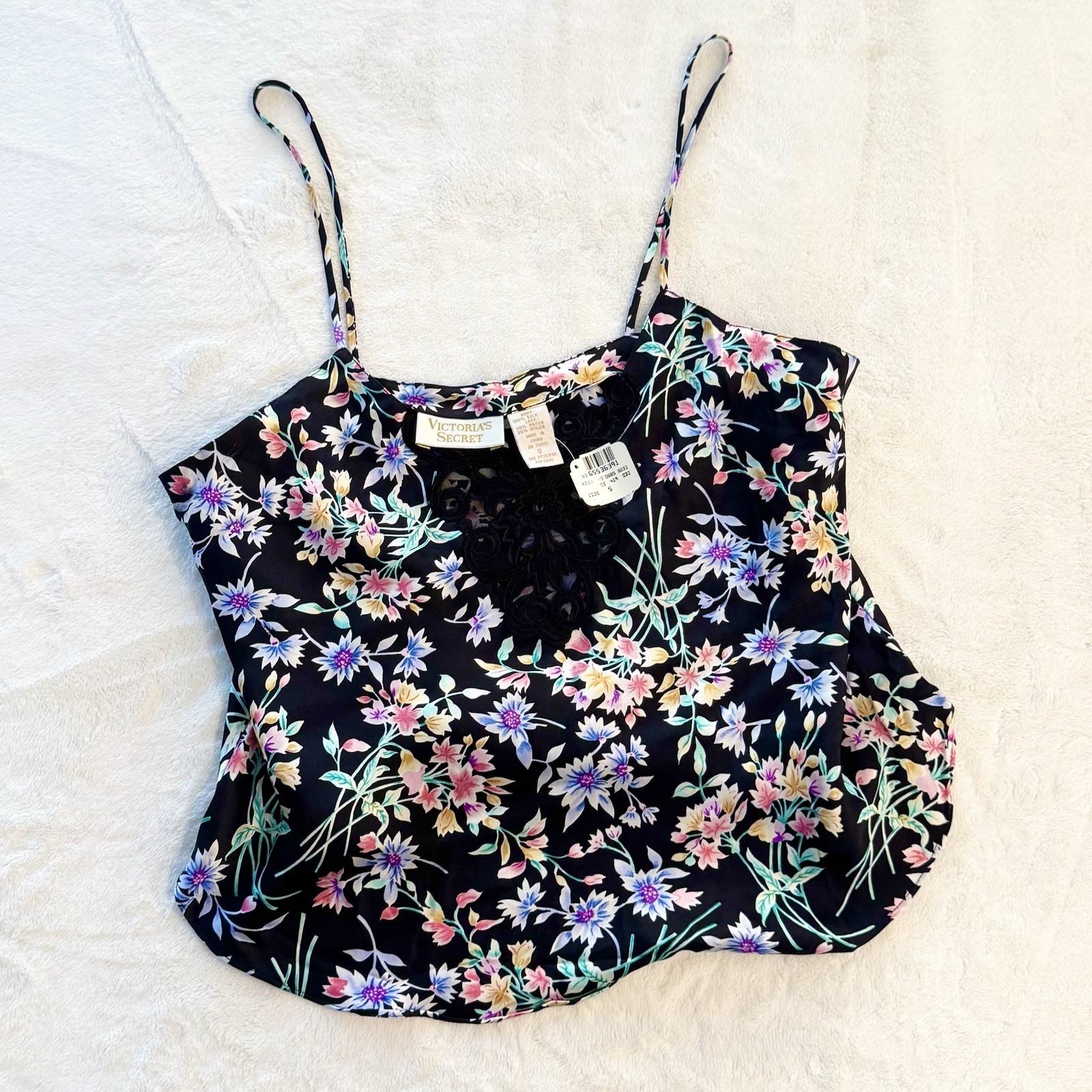 90s Victoria’s Secret Silk 2Pc Matching Set Camisole Bikini Panties Vintage NWT