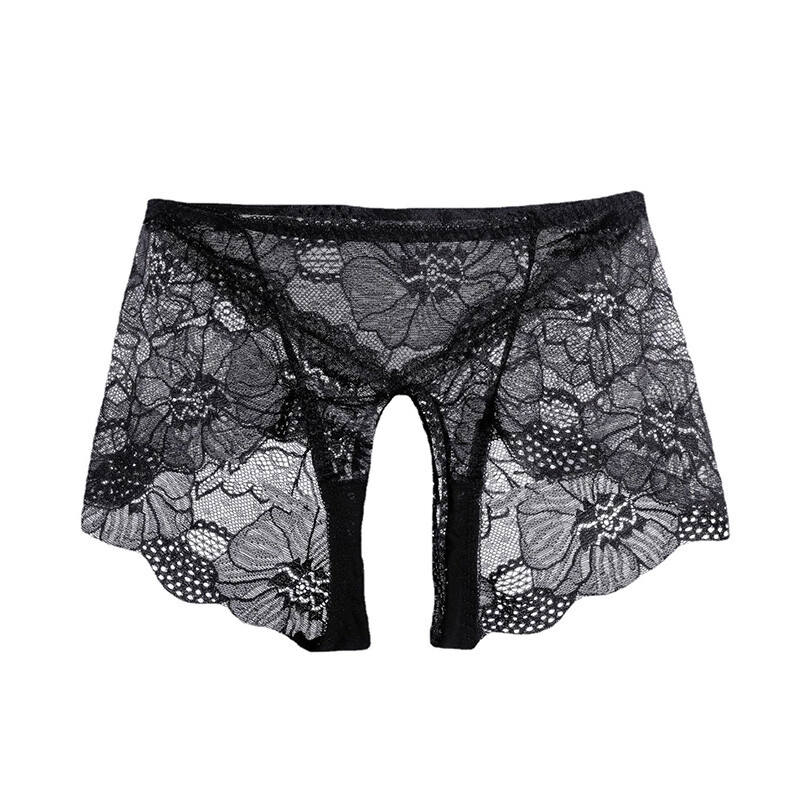 Womens Sexy Crotchles Panties Briefs Open See Through Lace Underwear Lingeries